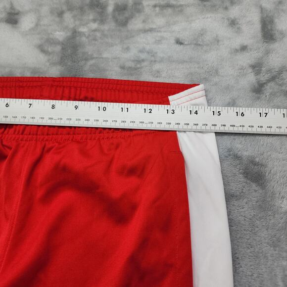 NEW Under Armour Pants Womens S Red White UA Knit Warm Up Team Zip Ankle Gym - Picture 13 of 16